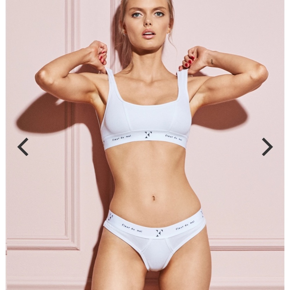 Fleur Du Mal White Sports Bra, S